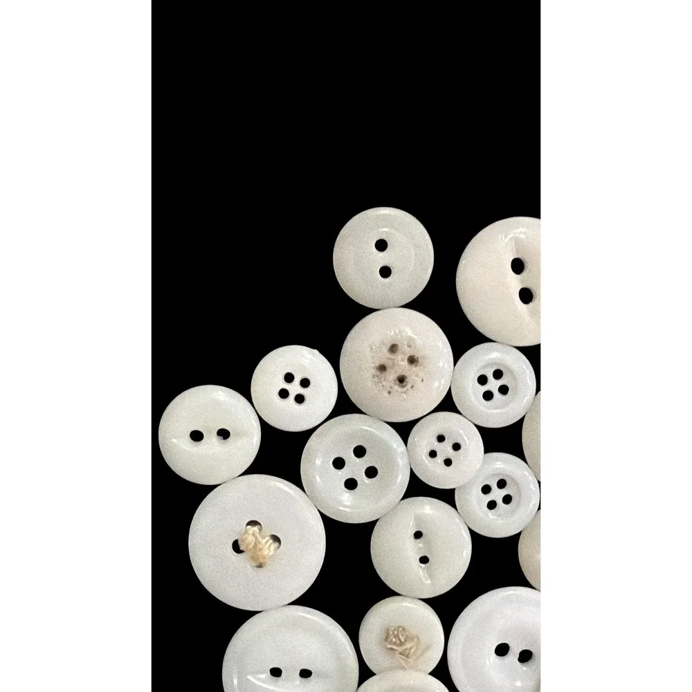 Vintage Antique White Milk Glass China Bone Sewing Buttons Lot Craft Supply